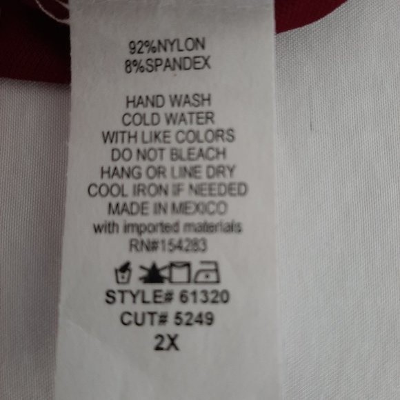 Women's Brittany Black, Maroon Lace Blouse, Size 2X - Picture 5 of 5